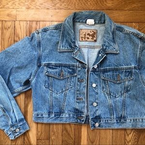 Vintage Cropped Denim Jean Jacket